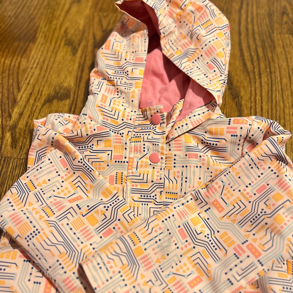 Colorful Circuit Patterned Raincoat! Beautiful!!